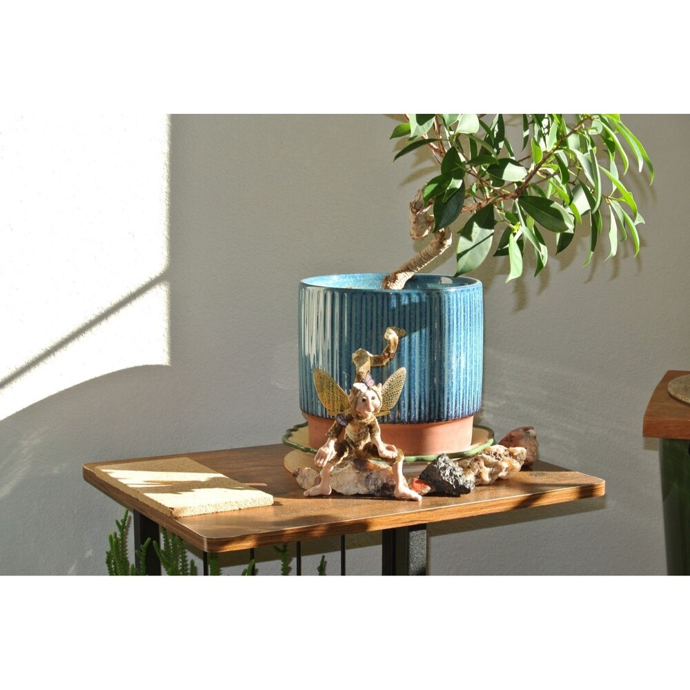 Fairy Figurine Pixie Wood Sprite Butterfly Male Polymer Shelf Sitting Handmade - Picture 10 of 10